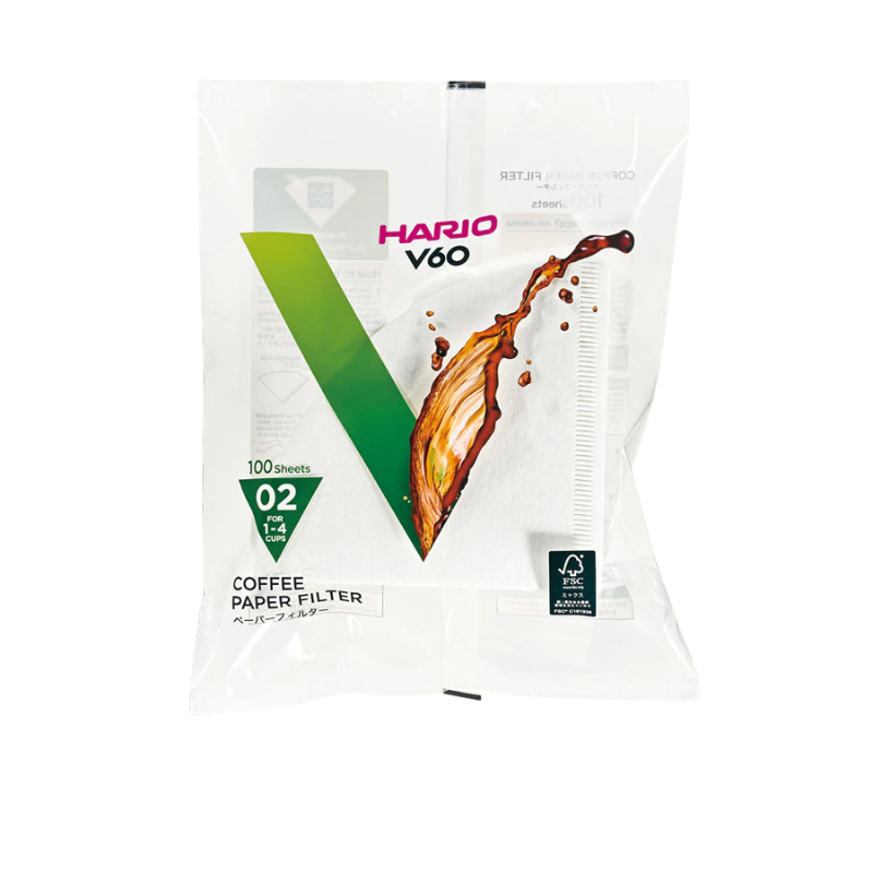 49  แต้ม - HARIO V60 กระดาษกรองกาแฟ ขนาด 02 สีขาว ( 100 ชิ้น )