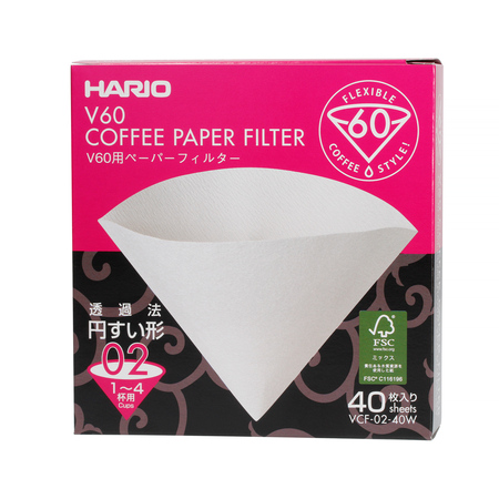29  แต้ม - HARIO V60 กระดาษกรองกาแฟ ขนาด 02 สีขาว ( 40 ชิ้น )